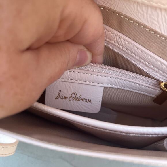 SAM EDELMAN NWOT Patent Leather Textured, Loraine Mini Box Crossbody, Blush - Picture 7 of 12